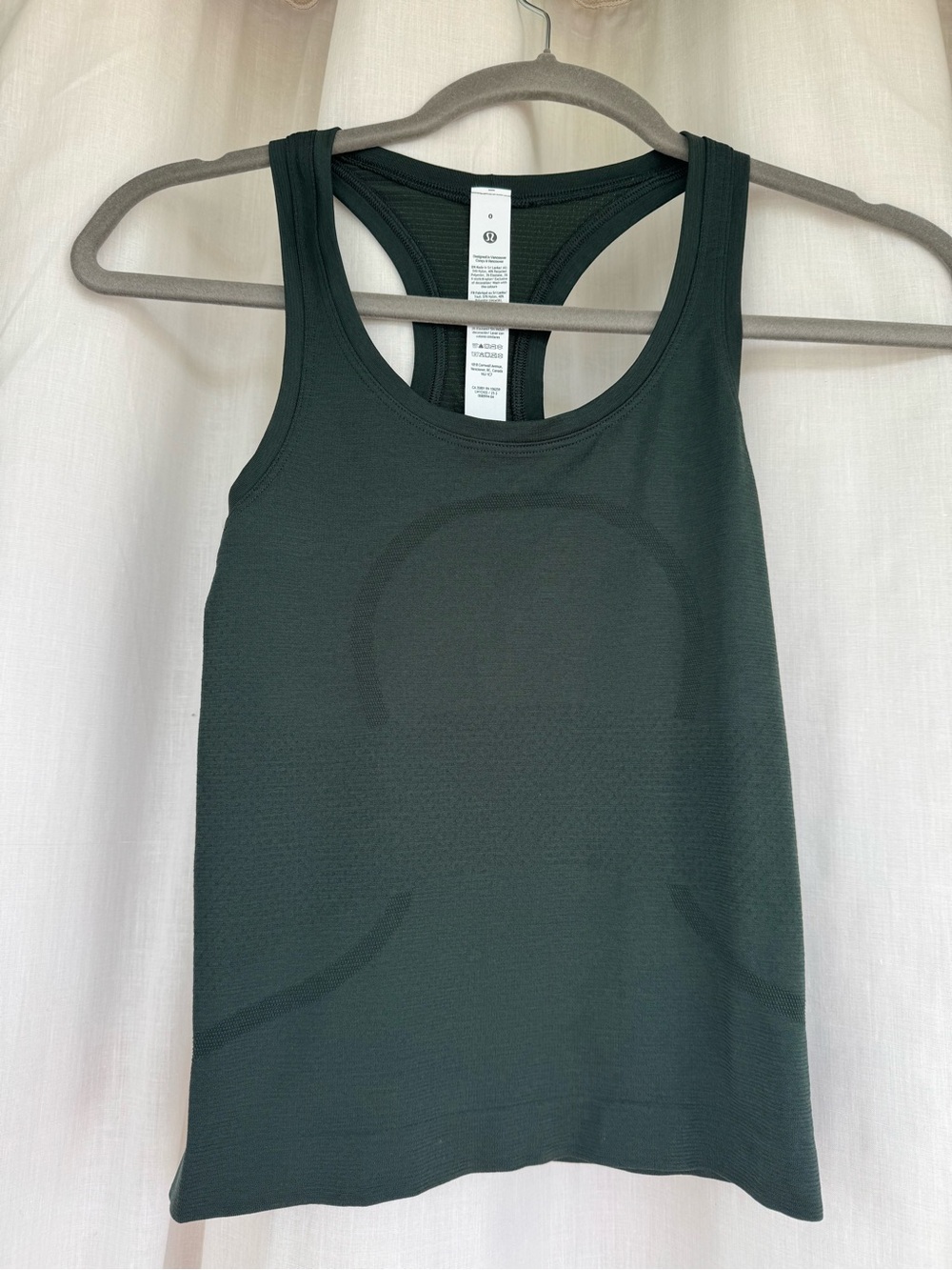 Lululemon athletica Deep Green Racer back Tank Top Size 0